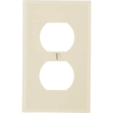 Leviton 1-Gang Smooth Plastic Outlet Wall Plate, Ivory 020-86003